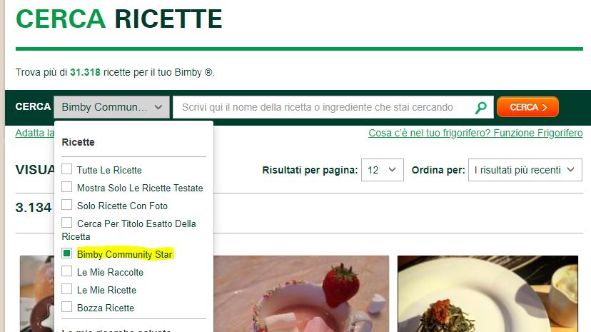 Scopri tutte le ricette delle Bimby® Community Star: usa il filtro dedicato!