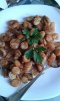 Surimi, cozze e gamberi panati e fritti